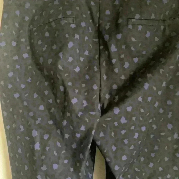 Boden Leopard Print Navy Tapered Stretch Crop Workwear Office Trousers Size 8L - Picture 8 of 11